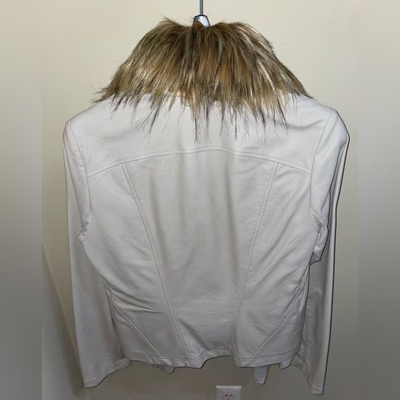 INC Cloth & Faux Leather Jacket With Fur Size M - Picture 2 of 7